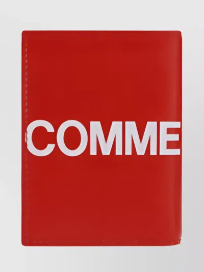 Comme Des Garçons Calfskin Trifold Wallet With Clean Lines In Red