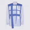 Comme Des Garçons Shirt Striped Patchwork Button-down Collar In Red