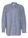 Comme Des Garçons Blue And White Shirt Striped Al Buttons In Blue