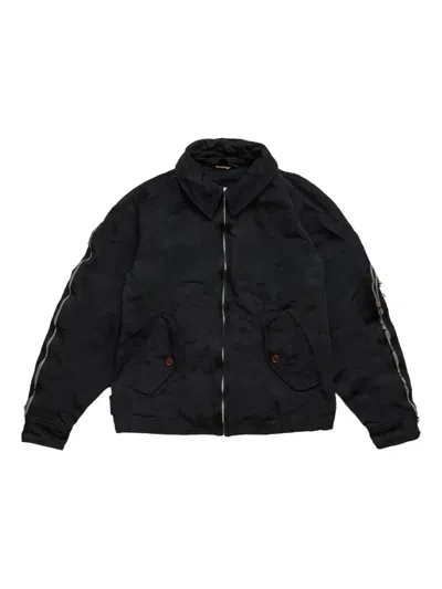 Comme Des Garçons Camouflage Zip-fastening Jacket In Black