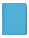 Comme Des Garçons Spanish Compact Leather Cardholder In Blue