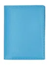 Comme Des Garçons Spanish Compact Leather Cardholder In Blue