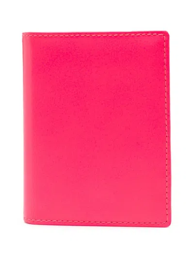 Comme Des Garçons Vibrant Folding Card Holders In Pink/yellow