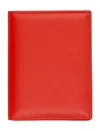 Comme Des Garçons Compact Leather Cardholder Foldable Design In Orange
