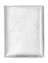 Comme Des Garçons Compact Metallic Cardholder With Modern Finish In Silver