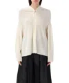 Comme Des Garçons Lightweight Knitwear Hooded Cardigan With Long Sleeves In White