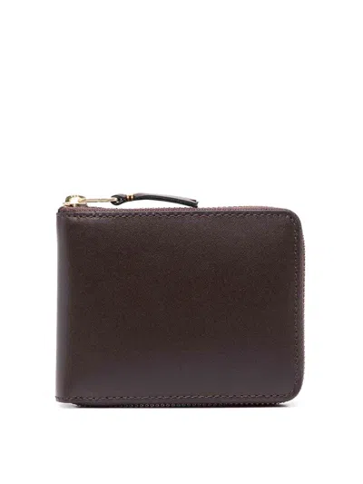 Comme Des Garçons Leather Wallet In Marrón
