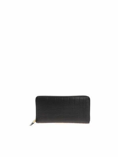 Comme Des Garçons Black Zip Around Geometric Wallet In Negro