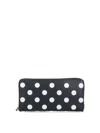Comme Des Garçons Polka Dot Zip Wallet In Black