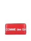 Comme Des Garçons Logo Wallet In Red