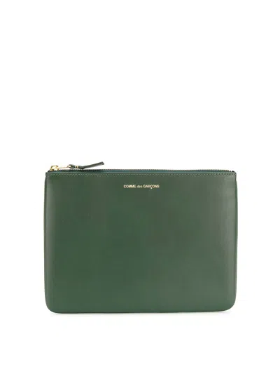 Comme Des Garçons Classic Wallet With Zip In Green