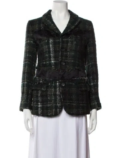 Pre-owned Comme Des Garçons Cashwool Plaid Print Blazer