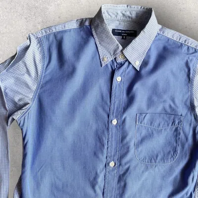 Pre-owned Comme Des Garçons Cdg Homme Contrast Blue Plaid Shirt