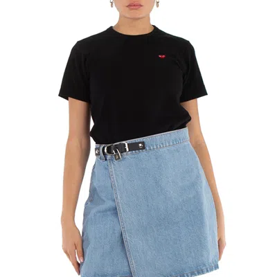 Comme Des Garçons Cdg Play Black Cotton Jersey Red Heart T-shirt