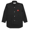Comme Des Garçons Cdg Play Kids Heart Patch Long-sleeve Cotton Shirt In Black