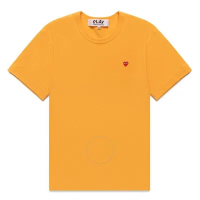 Comme Des Garçons Cdg Play Small Red Heart T-shirt In Yellow