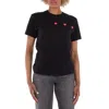 Comme Des Garçons Cdg Play Triple Heart Short-sleeve T-shirt In Black