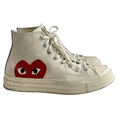 Comme Des Garçons Cdg Play X Converse Chuck Taylor High-top Sneakers In White Canvas