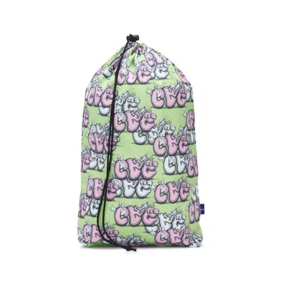 Pre-owned Comme Des Garçons Cdg Shirt X Kaws Drawstring Bag In Green/pink/white