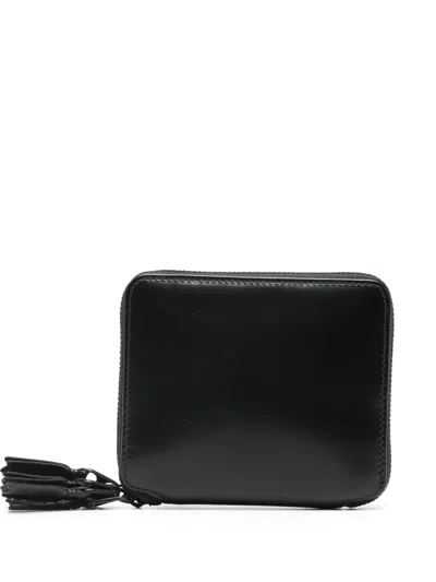 Comme Des Garçons Cdg Zipper Medley Leather Wallet In Black
