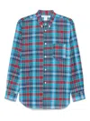 Comme Des Garçons Cerulean Blue Plaid Shirt With Button-down Collar