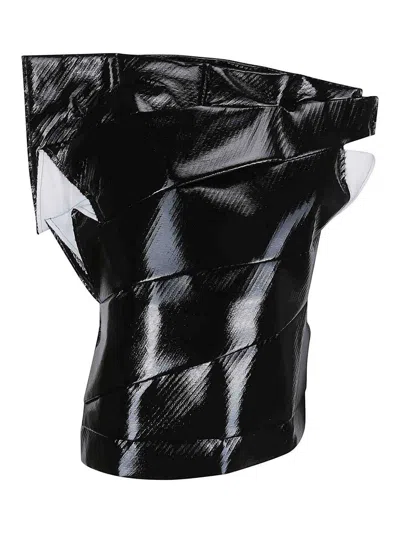 Comme Des Garçons Deconstructed Faux-leather Vest In Black