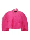 Comme Des Garçons Distinctive Collar Cropped Length Jacket In Pink