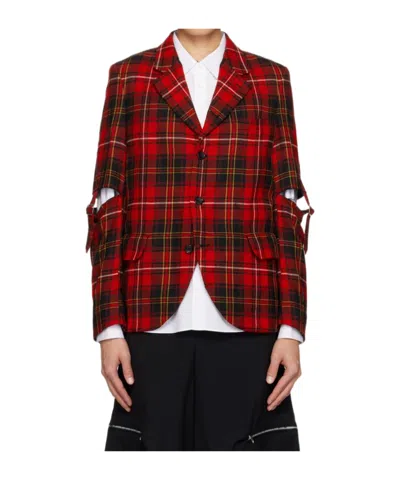 Comme Des Garçons Check Blazer In Multicolor