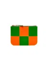 Comme Des Garçons Check Card Clip Wallet In Green