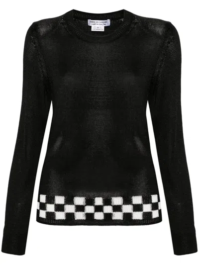 Comme Des Garçons Check-detail Jumper In Black