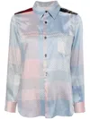 Comme Des Garçons Shirt With Tartan Design And Tech Fabric In 蓝色