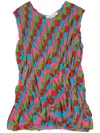 Comme Des Garçons Multicolor Ruched Tank Top In Pink