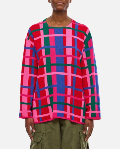 Comme Des Garçons Check Patterned Sweater In Multicolour