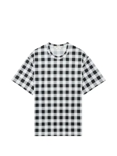 Comme Des Garçons Check-print T-shirt In White