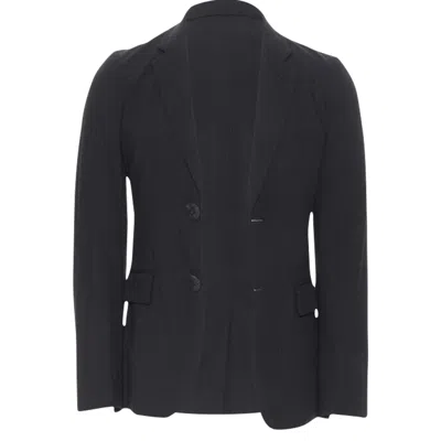 Comme Des Garçons Comme Des Garcons Check Rubber Buttons Blazer Jacket In Black