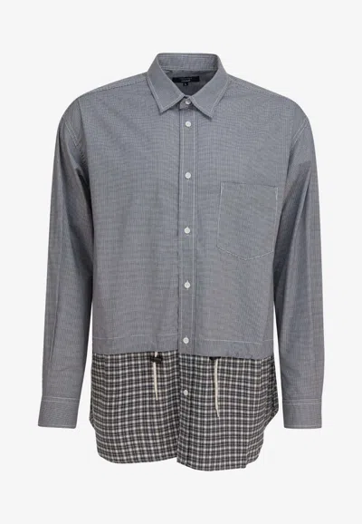 Comme Des Garçons Checked Buttoned Shirt In Gray