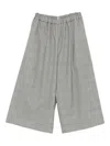 Comme Des Garçons Checked Cropped Trousers In Gray