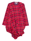 Comme Des Garçons Checked Dress In Red