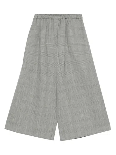 Comme Des Garçons Checked Elastic-waist Pants In Gray