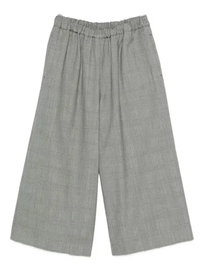 Comme Des Garçons Checked Elasticated-waist Trousers In Blue