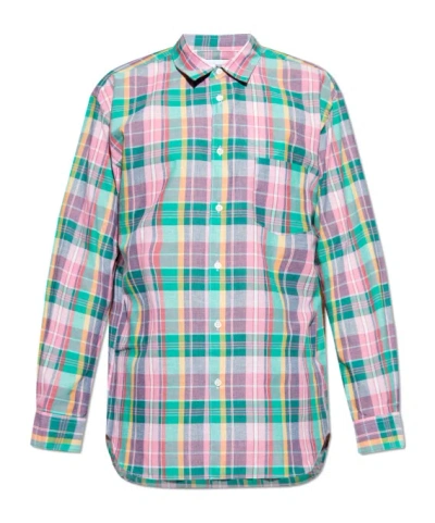 Comme Des Garçons Checked Shirt In Pink