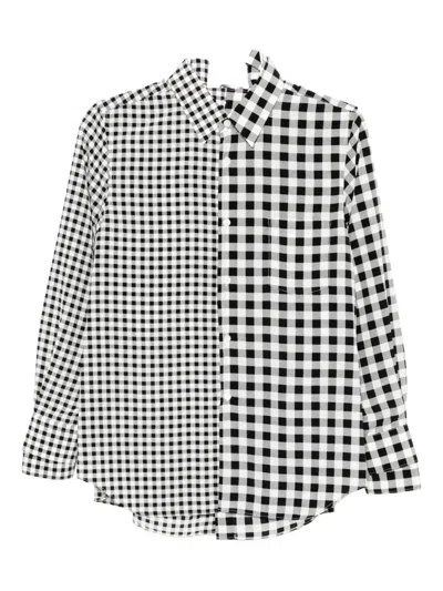 Comme Des Garçons Checked Shirt In Black