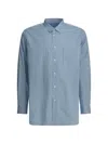 Comme Des Garçons Button Down Collar Shirt Front Pocket In Blue