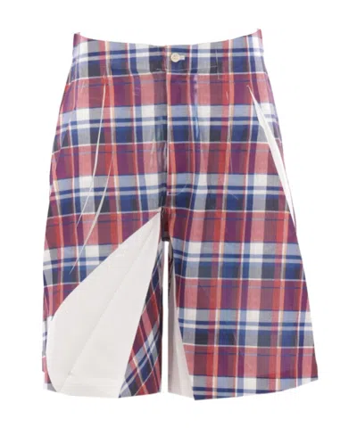 Comme Des Garçons Checked Twill Shorts In Multi