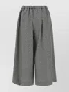 Comme Des Garçons Checked Wool Trousers Wide Leg In Gray