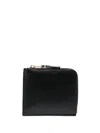 Comme Des Garçons Checkerboard-lining Leather Wallet In Red