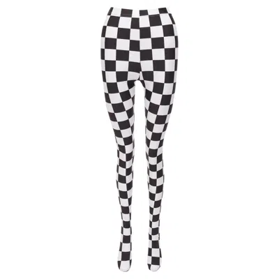 Comme Des Garçons Comme Des Garcons Checkerboard Tight Legging In Black