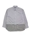 Comme Des Garçons Checkered Drawstring Shirt Black/white In Gray