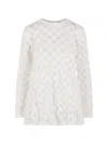 Comme Des Garçons Check-pattern Textured Top In White