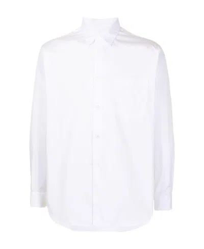 Comme Des Garçons Chest-pocket Long-sleeve Shirt In White